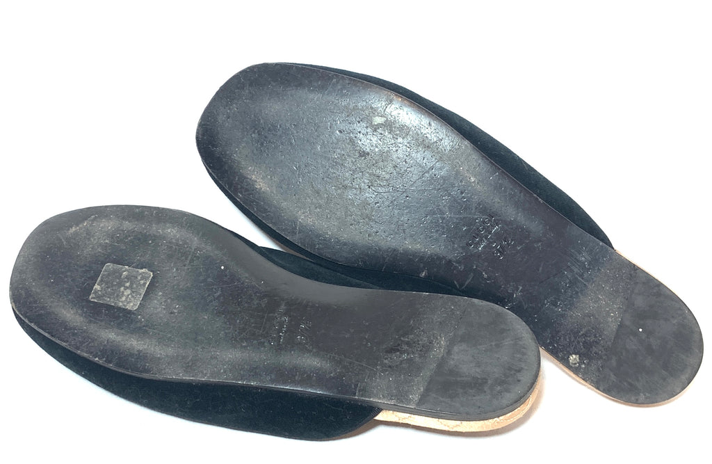 Gucci Black Velvet 'Lawrence' Rhinestone Embellished Mules | Gently Used |