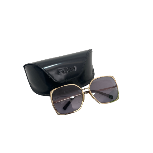 Fendi Gold Metal Square Sunglasses | Gently Used |