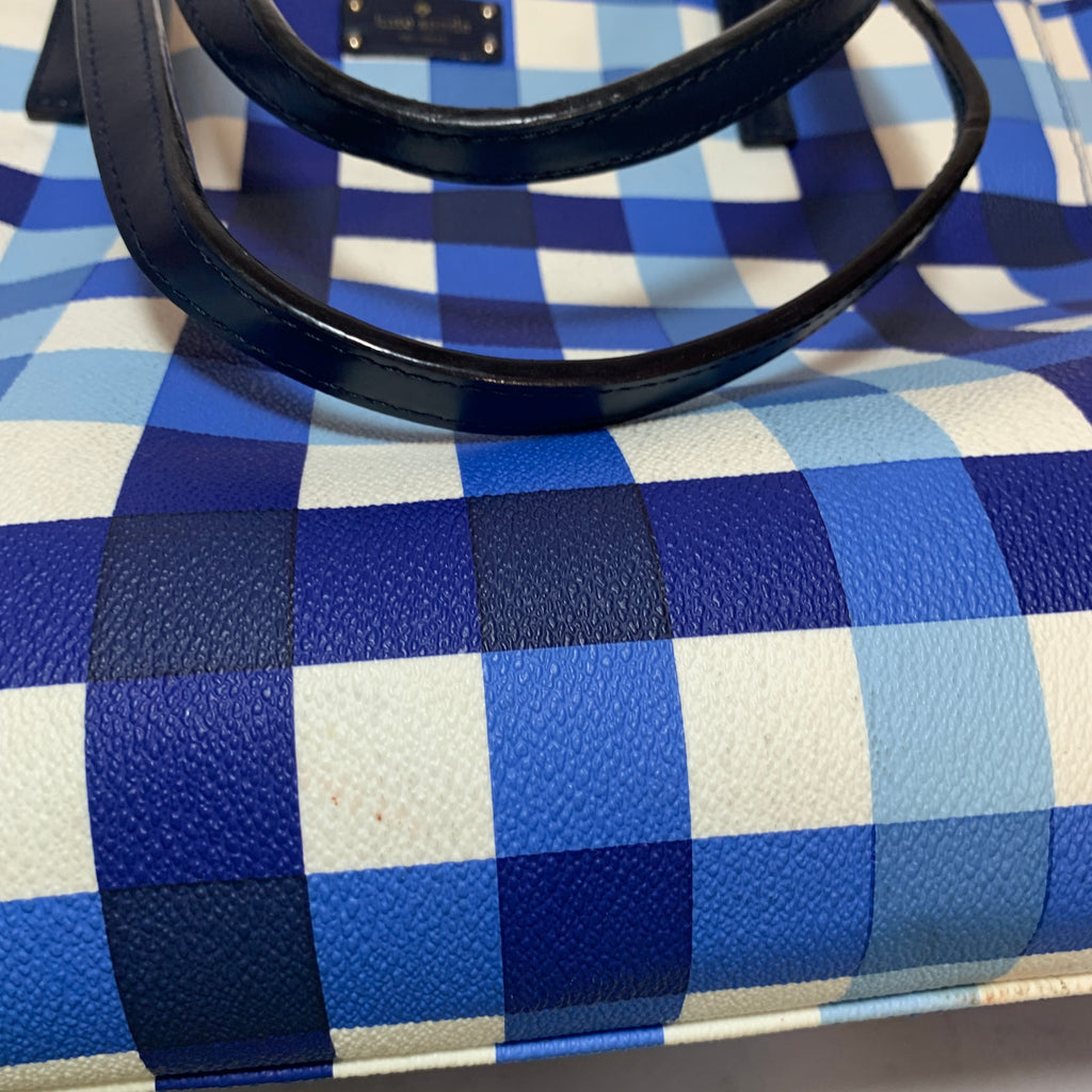 Kate Spade Blue Checked Tote Bag | Pre Loved |