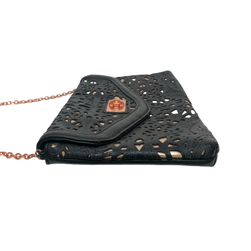 Aldo Black & Gold Lasercut Large Clutch | Pre Loved |