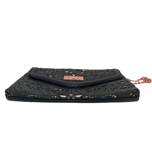 Aldo Black & Gold Lasercut Large Clutch | Pre Loved |