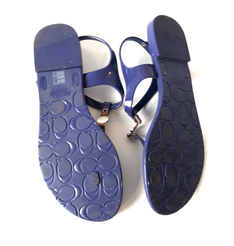 Coach Purple Plastic Thong Sandals | Gently Used | - Secret Stash