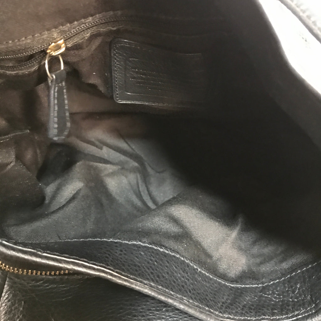 Coach Black Pebbled Leather Dual Handles Shoulder Bag | Pre Loved |