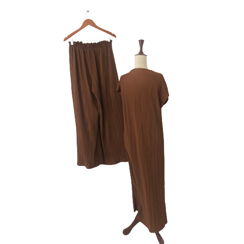 Mango Brown Pleated Co-Ord Set | Pre Loved |