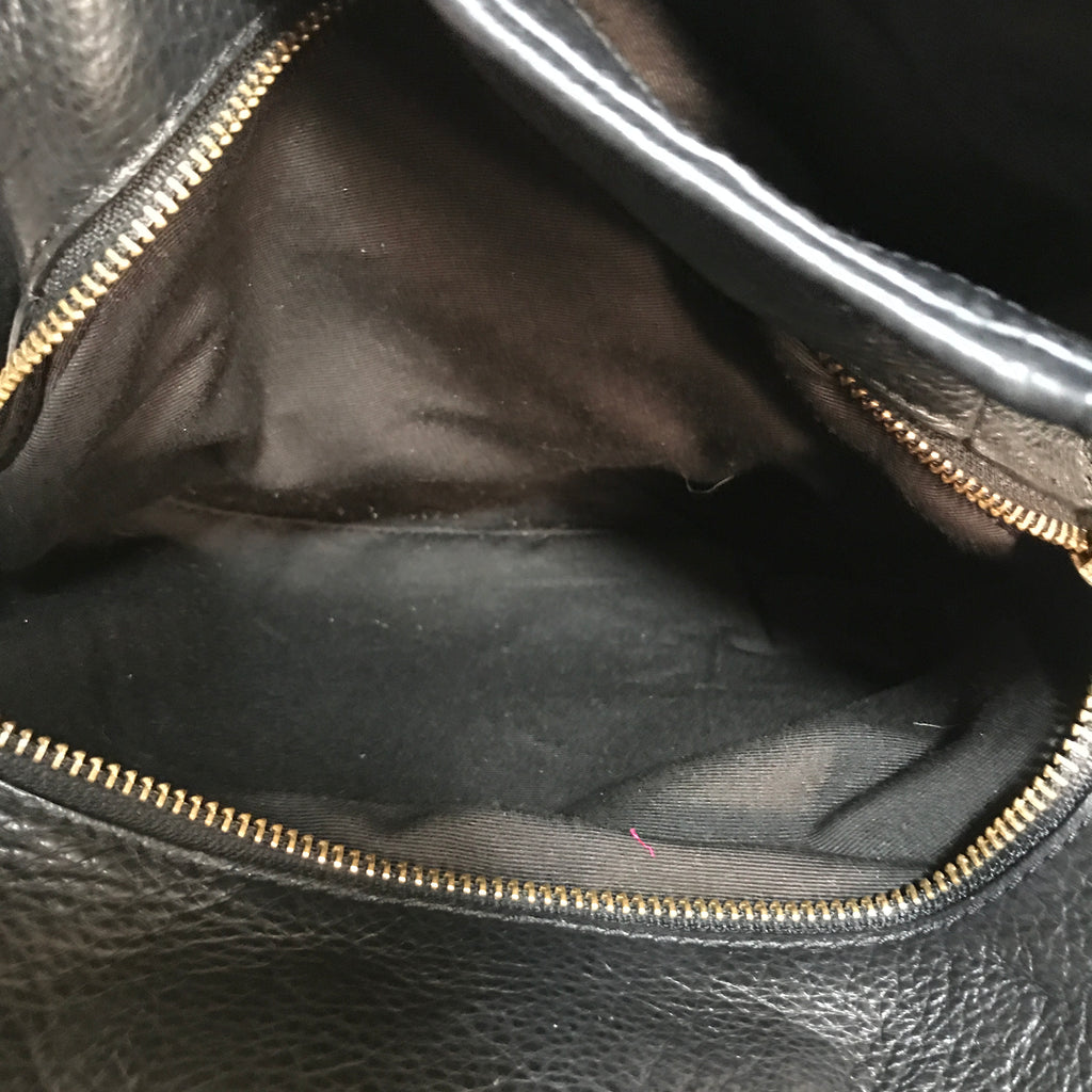 Coach Black Pebbled Leather Dual Handles Shoulder Bag | Pre Loved |