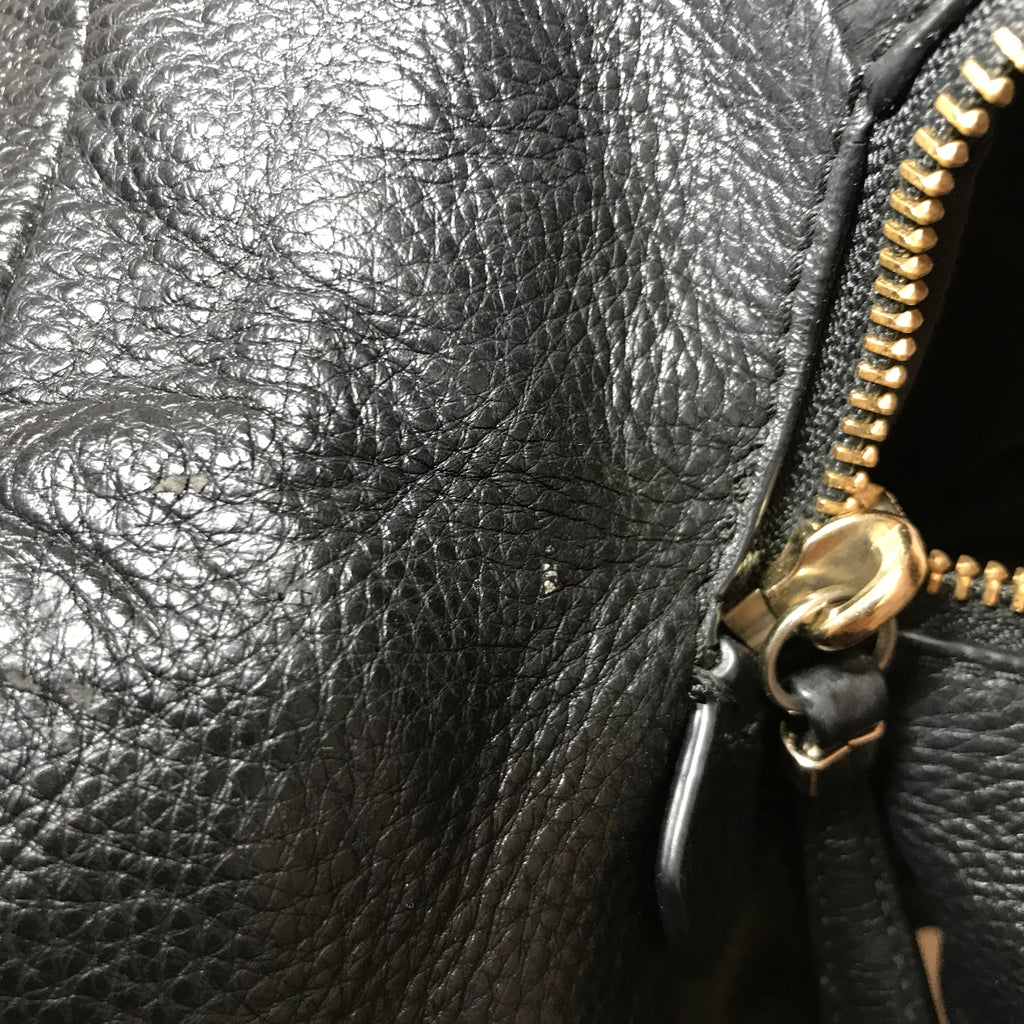 Coach Black Pebbled Leather Dual Handles Shoulder Bag | Pre Loved |