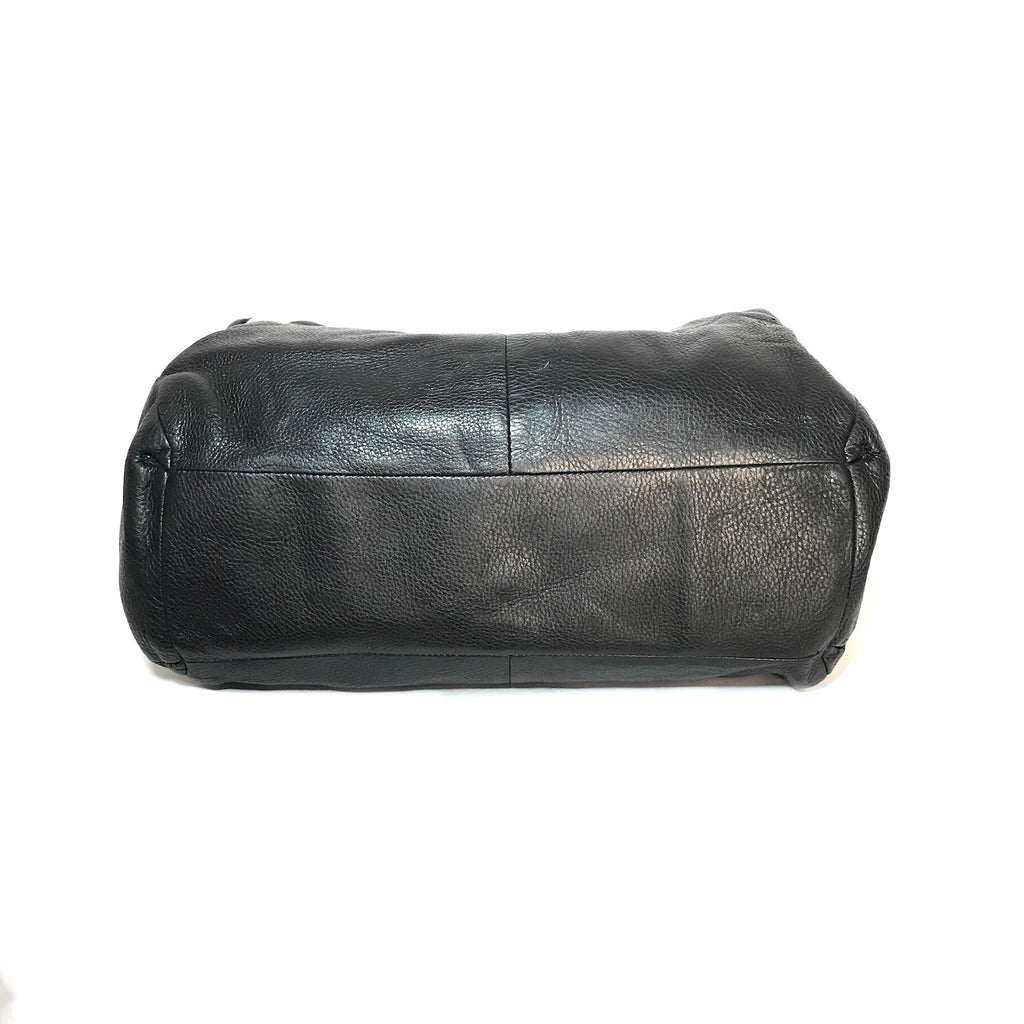 Coach Black Pebbled Leather Dual Handles Shoulder Bag | Pre Loved |