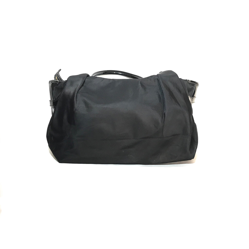 Kate Spade Black Nylon Patent Leather Stevie Tote | Pre Loved |