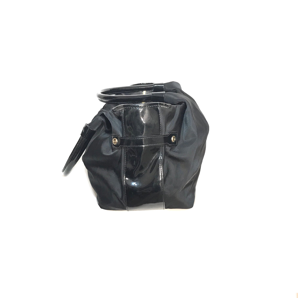 Kate Spade Black Nylon Patent Leather Stevie Tote | Pre Loved |