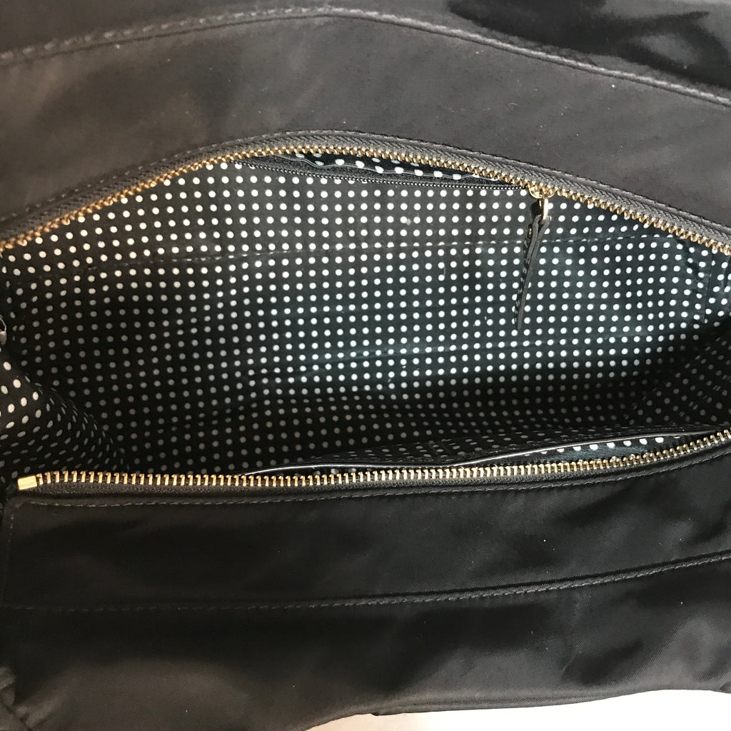 Kate Spade Black Nylon Patent Leather Stevie Tote | Pre Loved |
