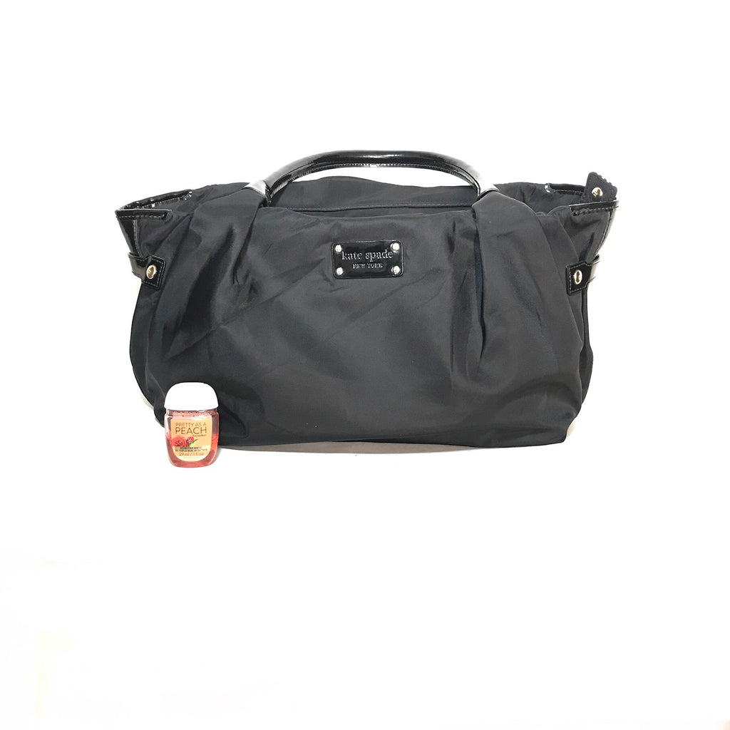 Kate Spade Black Nylon Patent Leather Stevie Tote | Pre Loved |