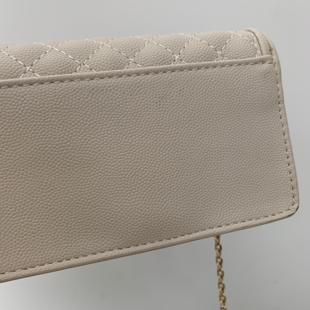 Charles & Keith Beige Quilted Mini Phone Purse | Brand New |