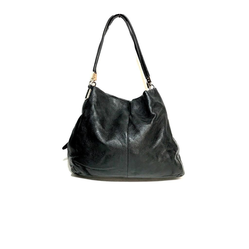 Coach Black Pebbled Leather Dual Handles Shoulder Bag | Pre Loved |