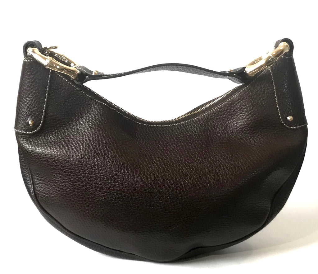 Gucci Brown Pebbled Leather Shoulder Bag | Gently Used |