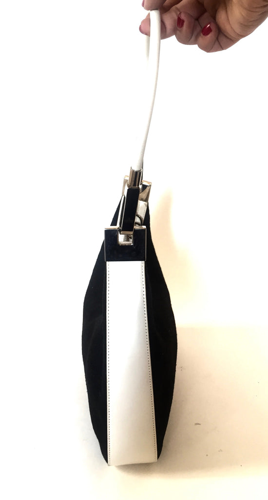 Gucci Black Canvas with White Leather Trim Shoulder Bag | Like New | - Secret Stash