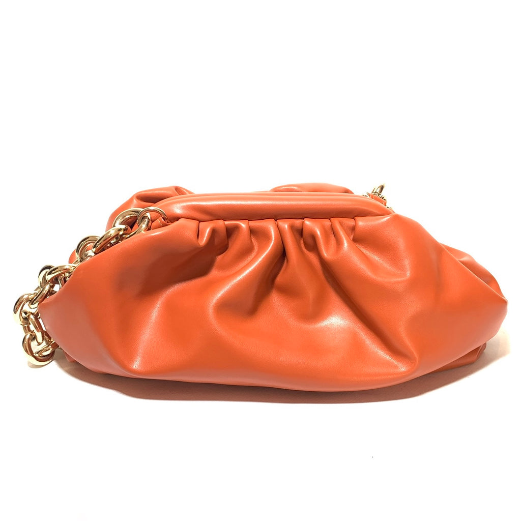 River Island Orange & Gold Chain Shoulder Bag | Like New |