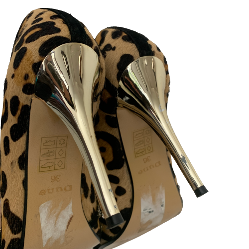 DUNE Cheetah Print Rhinestone Peep-toe Heels | Pre loved |