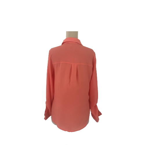 Michael Kors Peach Zip-Front Collared Shirt