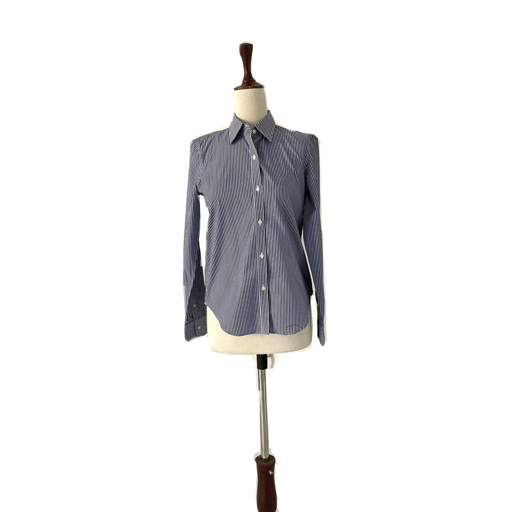 Lauren Ralph Lauren Navy & White Striped Shirt | Gently Used |