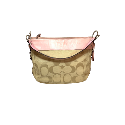 Coach Beige & Pink Monogram Shoulder Bag | Pre Loved |