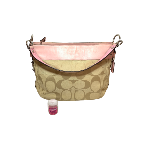 Coach Beige & Pink Monogram Shoulder Bag | Pre Loved |