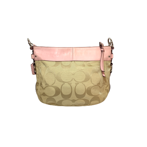 Coach Beige & Pink Monogram Shoulder Bag | Pre Loved |