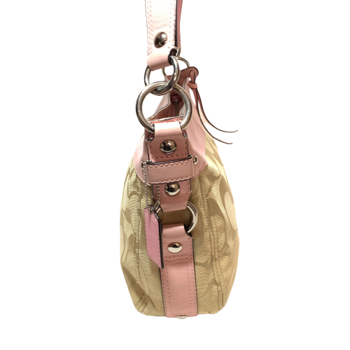 Coach Beige & Pink Monogram Shoulder Bag | Pre Loved |