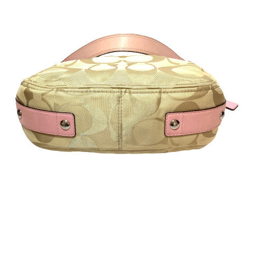 Coach Beige & Pink Monogram Shoulder Bag | Pre Loved |