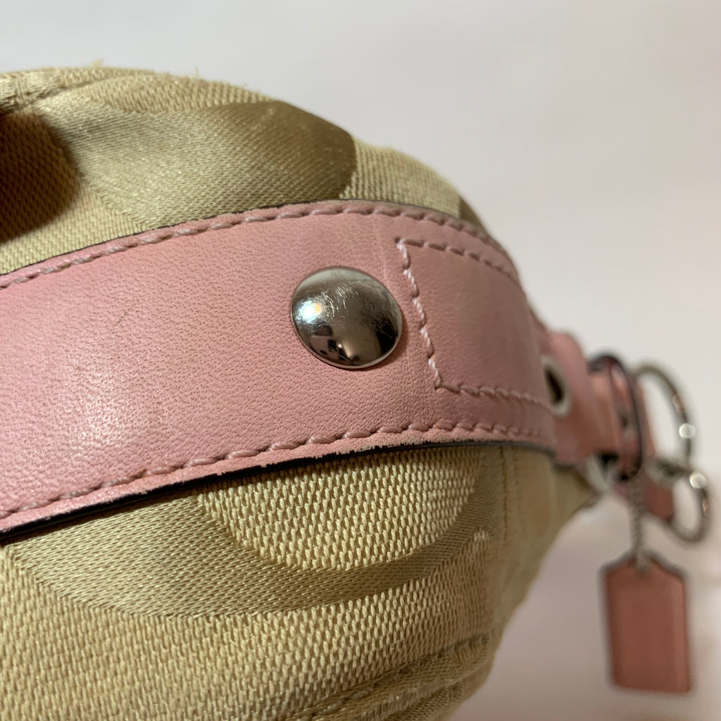 Coach Beige & Pink Monogram Shoulder Bag | Pre Loved |