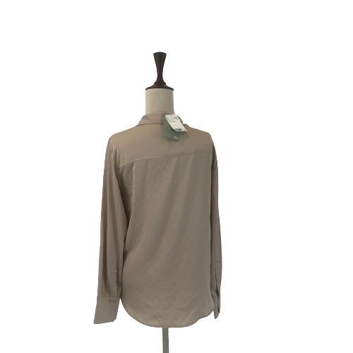 H&M Beige Satin Collared Shirt | Brand New |