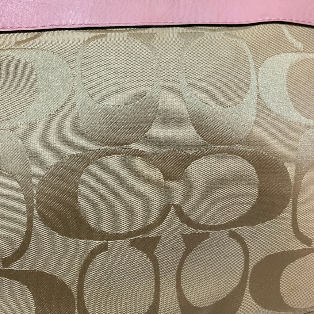 Coach Beige & Pink Monogram Shoulder Bag | Pre Loved |