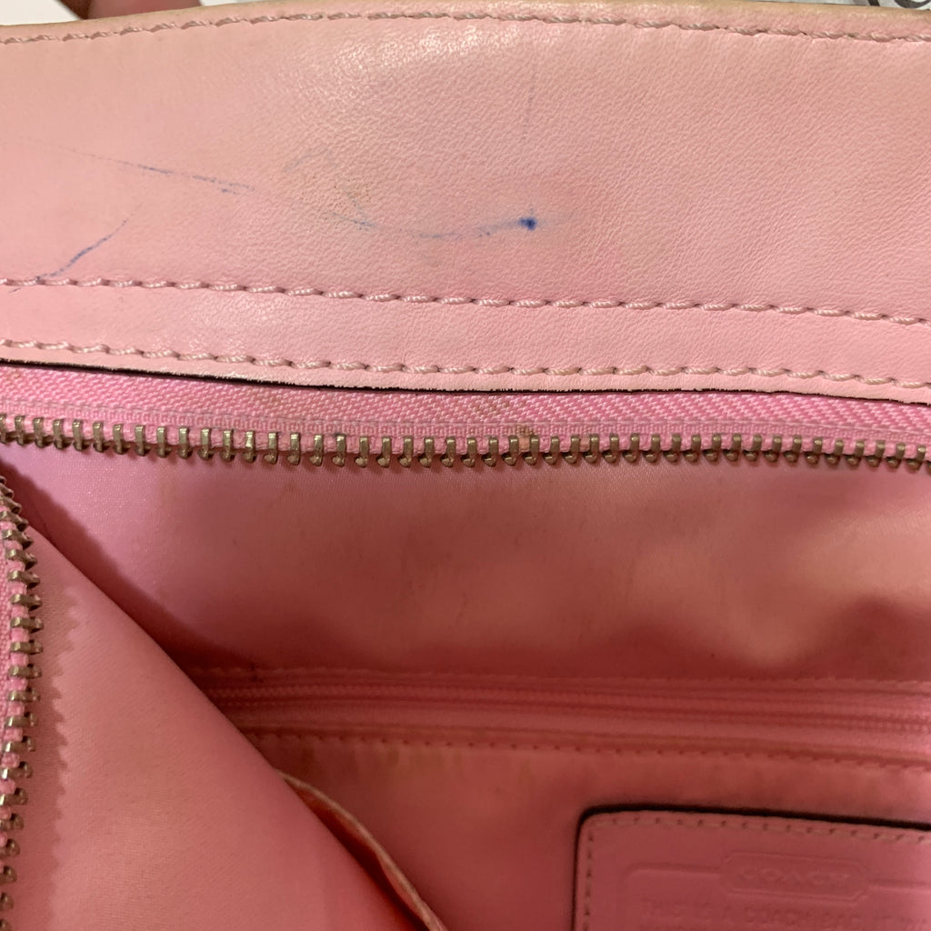 Coach Beige & Pink Monogram Shoulder Bag | Pre Loved |