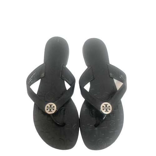 Tory Burch Black Patent 'Thora' Sandals | Pre Loved |
