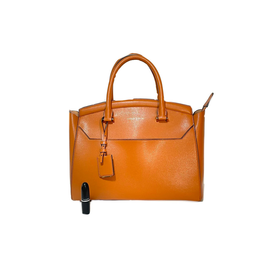 Charles & Keith Tan Leatherette Tote | Gently Used |