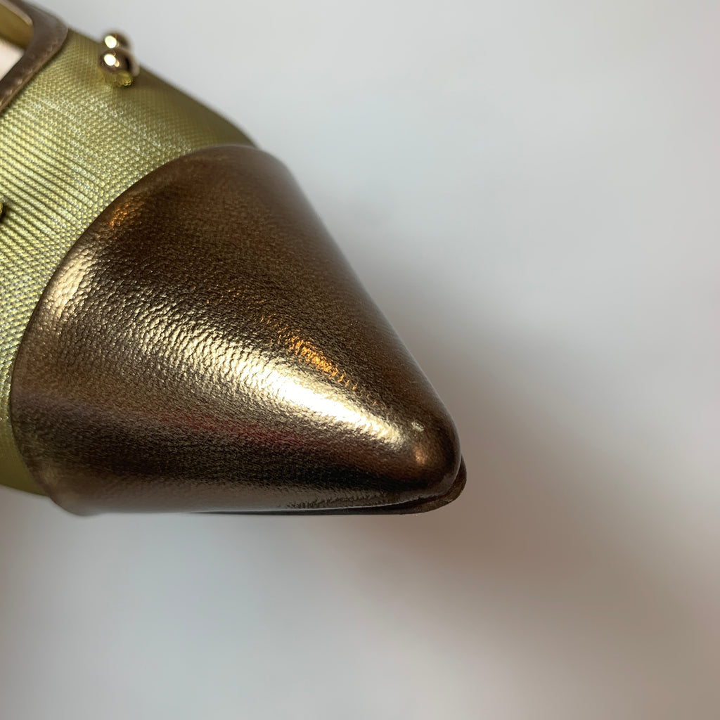Charles & Keith Bronze Net Studded Pumps | Gently Used |