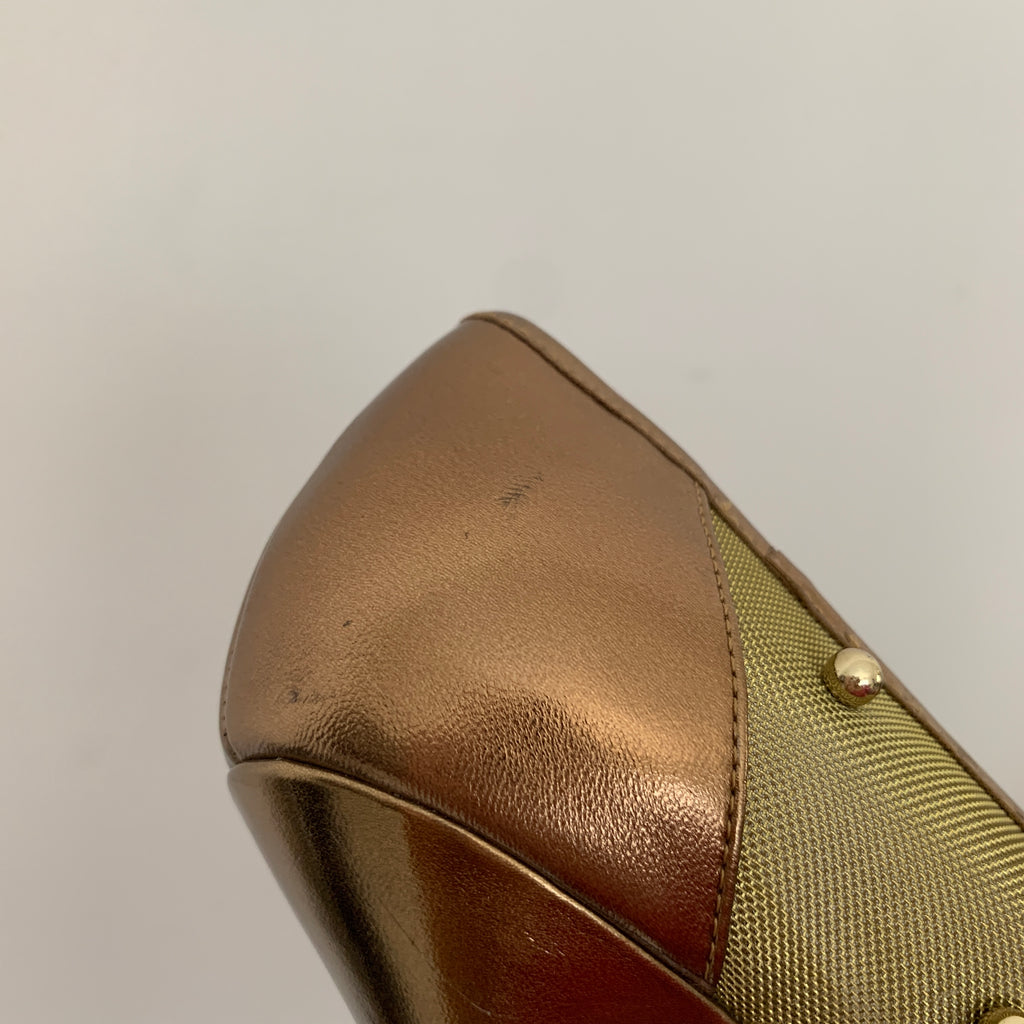 Charles & Keith Bronze Net Studded Pumps | Gently Used |