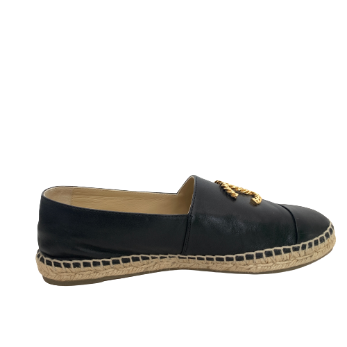 Chanel Black Leather Espadrilles | Gently Used |