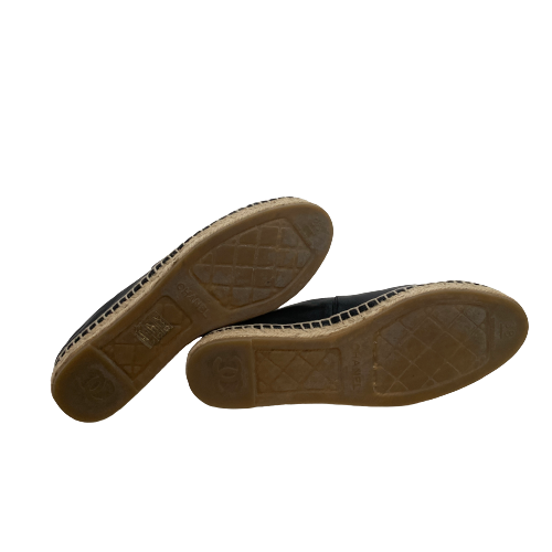 Chanel Black Leather Espadrilles | Gently Used |