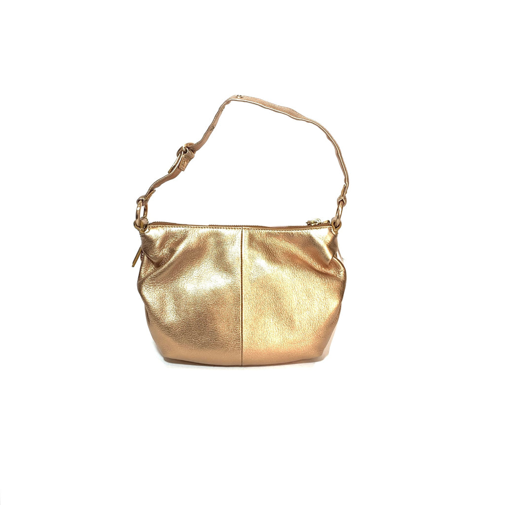 Coach Rose Gold Pebbled Leather Mini Shoulder Bag | Brand New |
