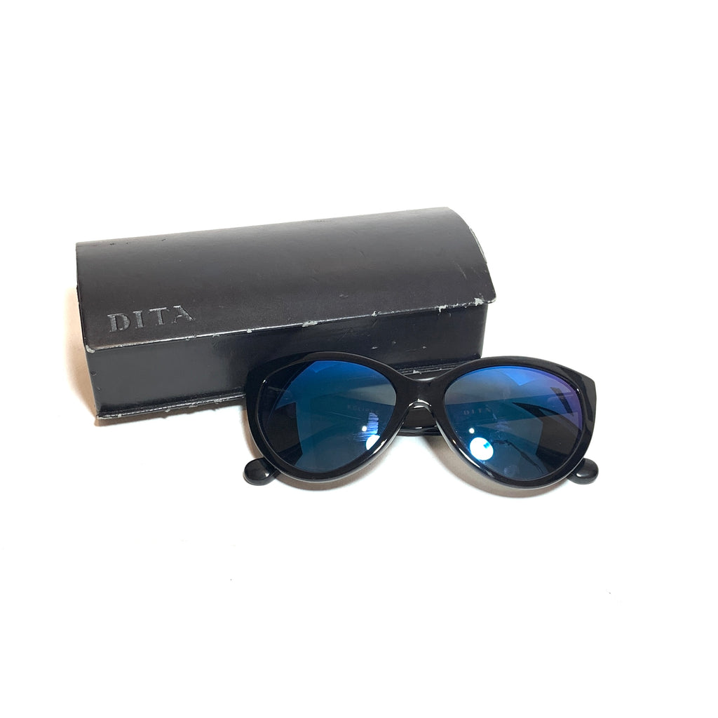 Dita 'Eclipse' Black Reflective Cat-eye Sunglasses | Like New |