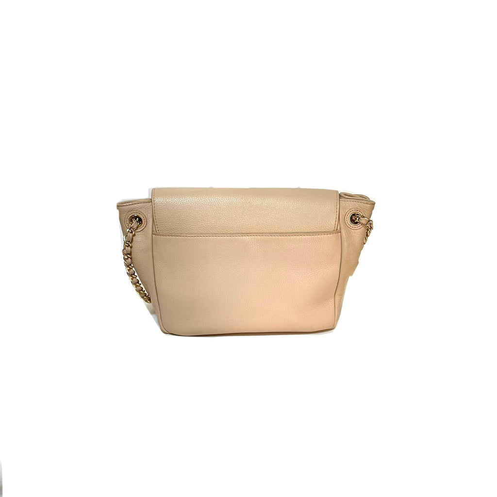 Tory Burch Light Oak 'Bombe' Leather Flap Shoulder Bag | Gently Used |