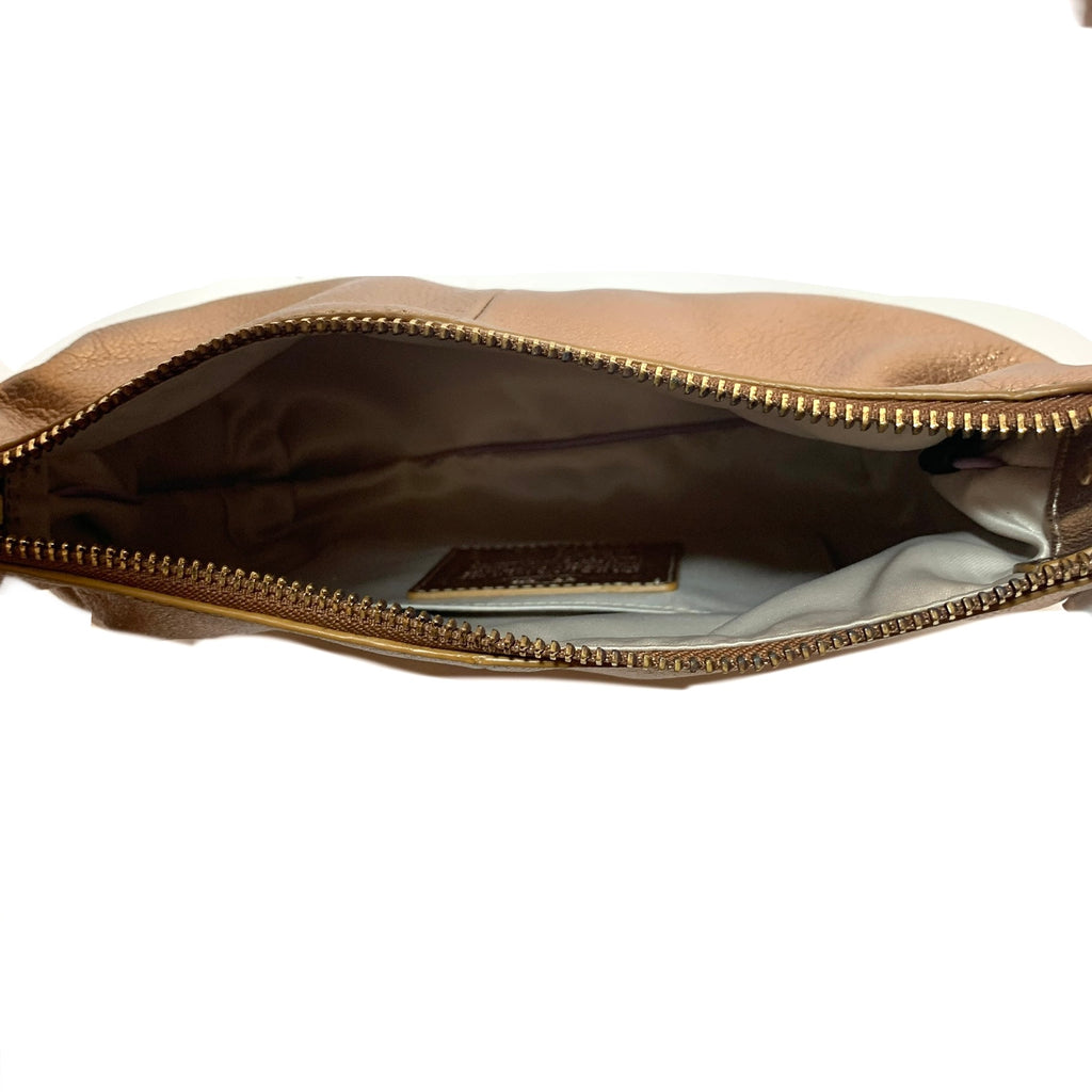 Coach Rose Gold Pebbled Leather Mini Shoulder Bag | Brand New |