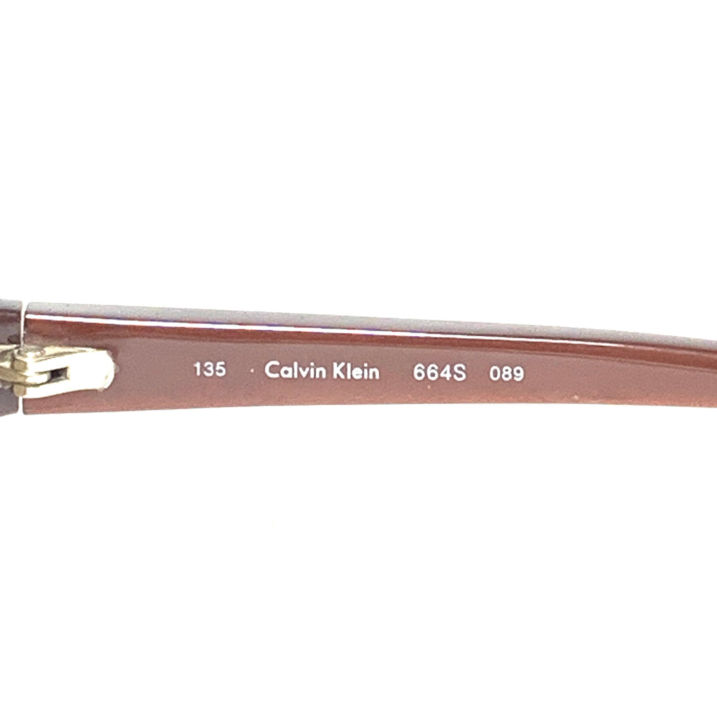 Calvin Klein 664S Brown Rectangular Unisex Sunglasses | Brand New |