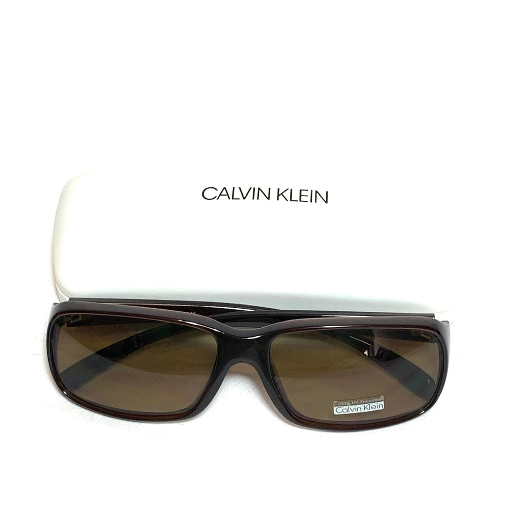 Calvin Klein 664S Brown Rectangular Unisex Sunglasses | Brand New |