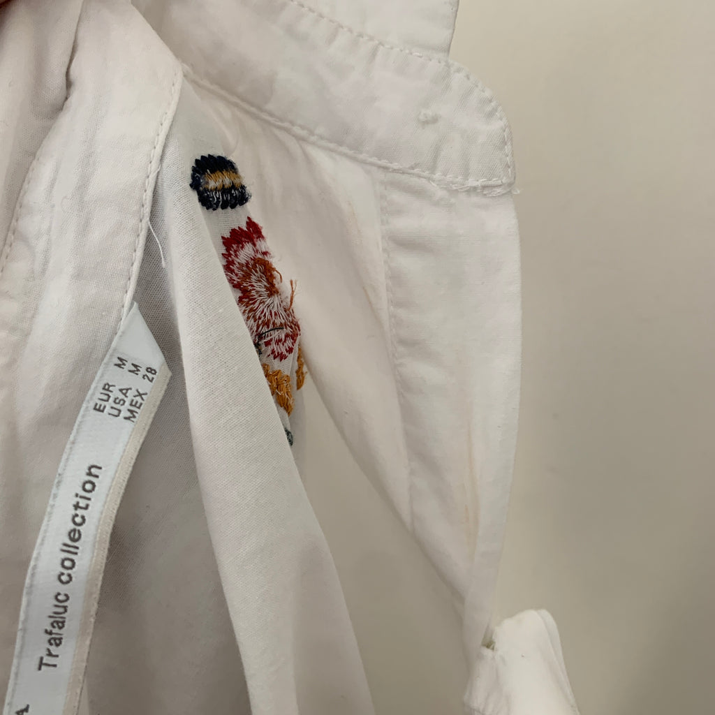 ZARA White Embroidered Shirt | Pre Loved |