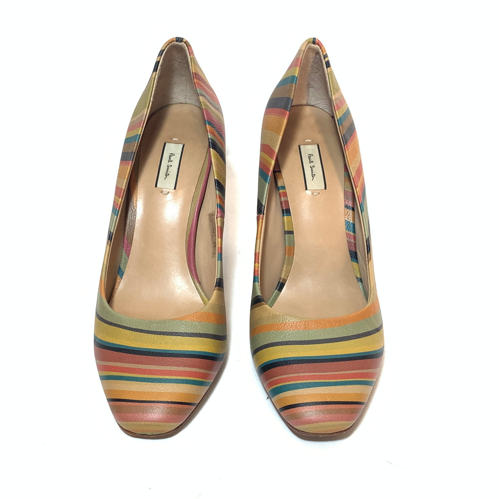 Paul Smith 'Thilo Swirl' Striped Leather Pumps | Pre Loved |