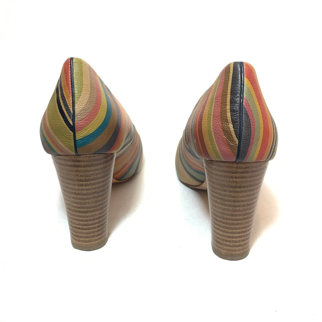 Paul Smith 'Thilo Swirl' Striped Leather Pumps | Pre Loved |