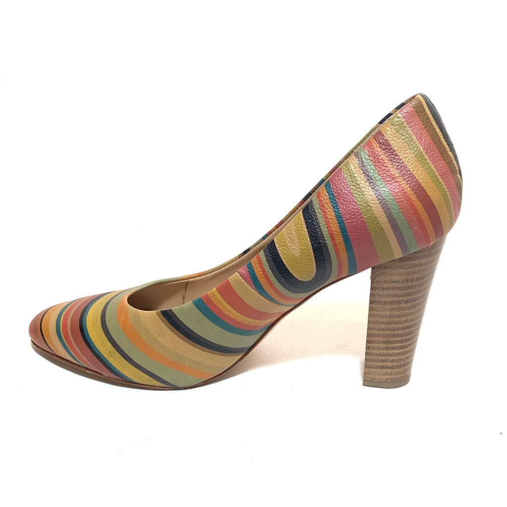 Paul Smith 'Thilo Swirl' Striped Leather Pumps | Pre Loved |