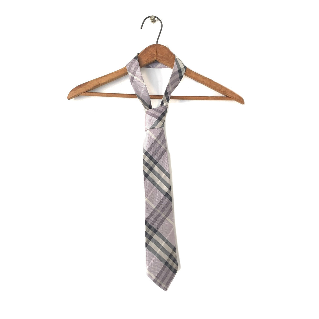 Burberry Purple Checked Silk Tie | Gently Used |