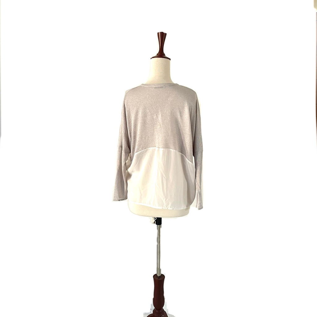 ZARA Grey & White Knit Top | Gently Used |